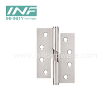 Fabricante de hardware de bisagras de puerta de madera de acero inoxidable con bisagra ascendente de diseño pulido 100 × 75 × 2,5