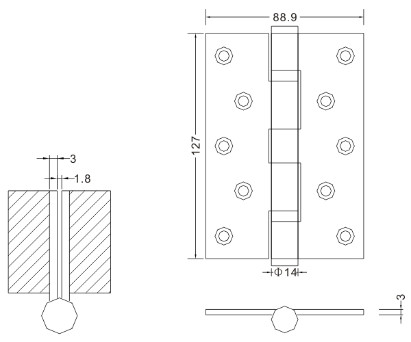 Proveedor de bisagras de puerta de madera 5×3.5×3-2BB Bisagra plana Proveedor de bisagras de puerta de acero inoxidable